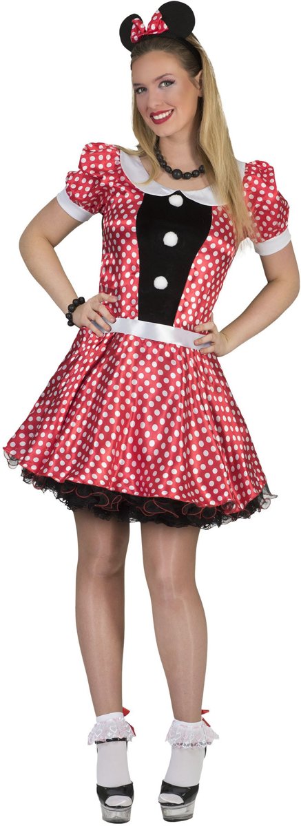 Mickey & Minnie Mouse Kostuum | Jaren 50 Muis | Vrouw | Maat 44-46 | Carnaval kostuum | Verkleedkleding